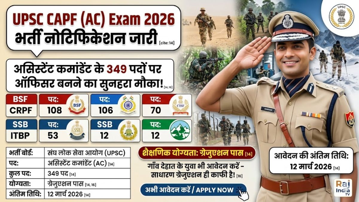 UPSC CAPF Recruitment 2026